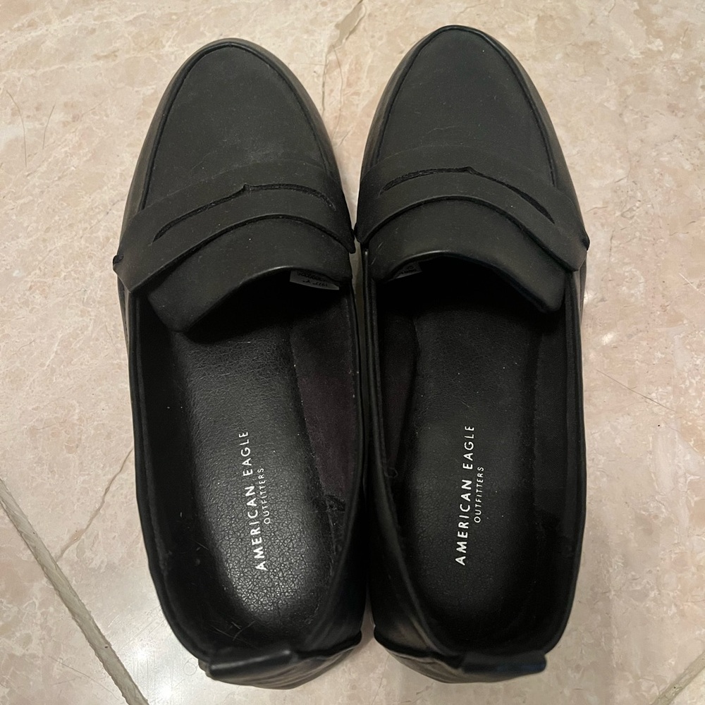 American Eagle Snakeskin Loafer Black Flat W6 Work Business NWOT Shoes Sneakers